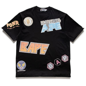 A Bathing Ape Multi Archive Motif Tee - Black