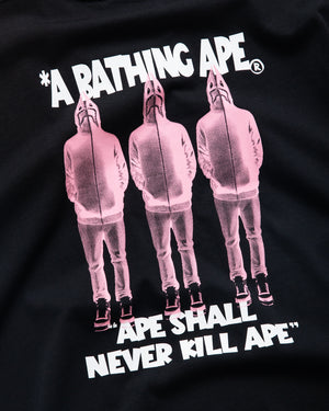 A Bathing Ape Shark Seijin Logo Tee - Black