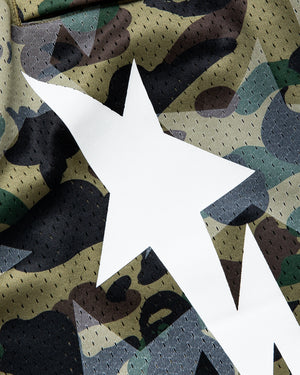 A Bathing Ape Sta Over Print 1st Camo Sta Mesh Sweatpants - Green