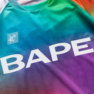 A Bathing Ape Tie Dye Sta Stripe Pattern Football Jersey - Multi