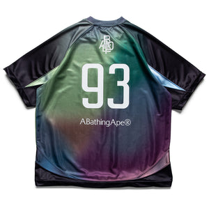 A Bathing Ape Tie Dye Sta Stripe Pattern Football Jersey - Black