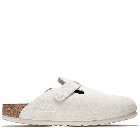 Women's Birkenstock Boston Soft Footbed Suede - Antique White