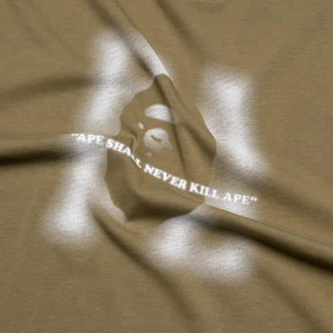 A Bathing Ape Blur Logo Tee - Olive Drab