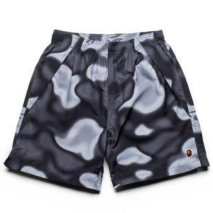 A Bathing Ape Liquid Camo One Point Beach Shorts - Black