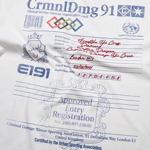 Criminal Damage Registration Tee - White