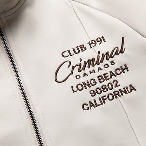 Criminal Damage Pin Tuck Track Top - Stone/Brown