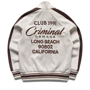 Criminal Damage Pin Tuck Track Top - Stone/Brown