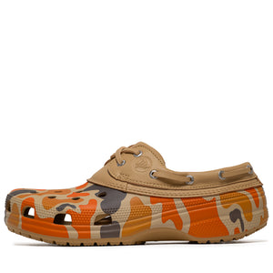 Crocs Classic Duck Camo Boat Shoe - Tan/Shocking Orange
