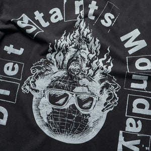 Diet Starts Monday World's Burning Tee - Vintage Black
