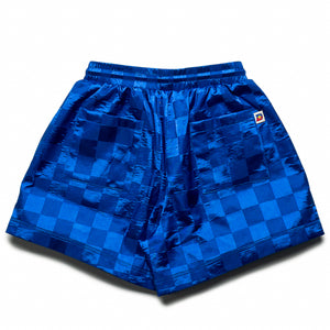 Diet Starts Monday Checkered Nylon Shorts - Blue