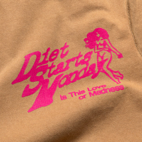 Diet Starts Monday Gogo Tee - Washed Tan/Pink
