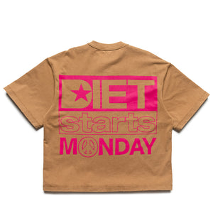 Diet Starts Monday Gogo Tee - Washed Tan/Pink