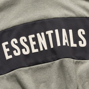 Fear Of God Essentials Cropped Relaxed Paneled Hoodie - Seal Heather/Iron Grey