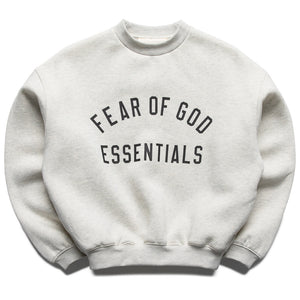Kids Fear Of God Essentials Classic Crewneck - Oatmeal Heather/Light Heather
