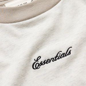 Kids Fear Of God Essentials Signature Baseball Tee - Oatmeal/Seal