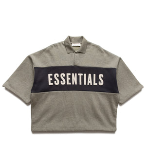 Fear Of God Essentials Cropped Paneled Polo - Seal Heather/Iron Grey