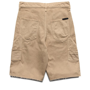 Fear Of God Essentials Raw Cut Denim Shorts - Overdyed Dune
