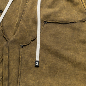Godspeed New York Carpenter Distressed Shorts - Muddy Brown Wash