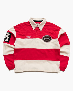 Godspeed New York Classic Field Rugby Shirt - Off White/Red