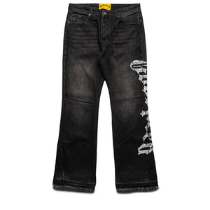 Godspeed New York OG Logo Flared Denim - Grey Wash