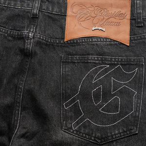 Godspeed New York OG Logo Flared Denim - Grey Wash