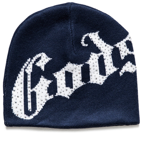 Godspeed New York OG Logo Studded Beanie - Navy/White