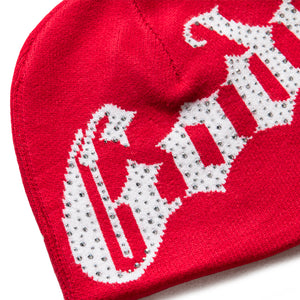 Godspeed New York OG Logo Studded Beanie - Red/White