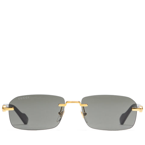 Gucci Rectangular Frame Sunglasses - Gold/Grey