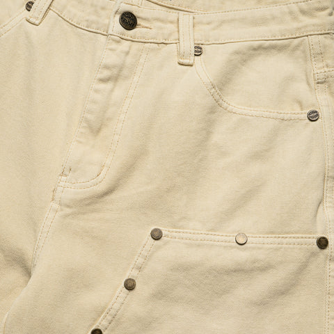 Homme Femme Arsenal Studded Canvas Shorts - Cream