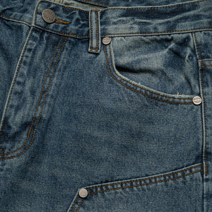 Homme Femme Maison Crest Denim Shorts - Blue