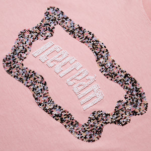 Ice Cream Flag Tee - Silver Pink