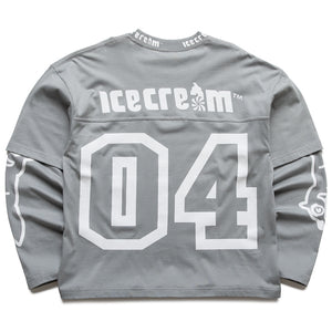 Ice Cream Strawberry L/S Knit Tee - Neutral Gray