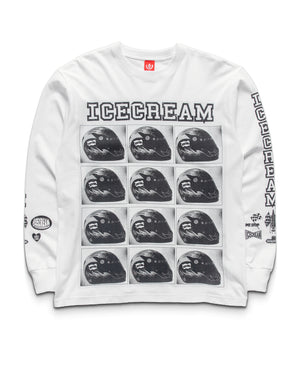 Ice Cream Helmet L/S Knit Tee - White