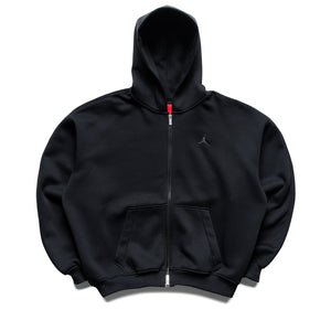 Jordan Brooklyn Oversized Fleece Full Zip Hoodie - Black/Dark Smoke Grey