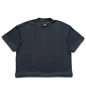 Jungles Stripe Knit S/S Tee - Charcoal
