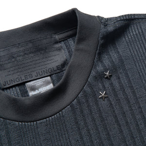 Jungles Stripe Knit S/S Tee - Charcoal