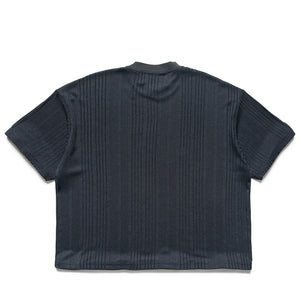 Jungles Stripe Knit S/S Tee - Charcoal