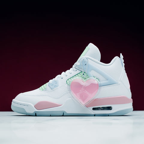 Air Jordan 4 Retro (GS) - White/Medium Soft Pink