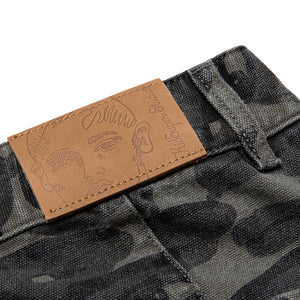 KidSuper Face Camo Wide Leg Jean - Black