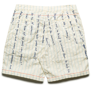 KidSuper Paper Handwriting Pleated Shorts - White