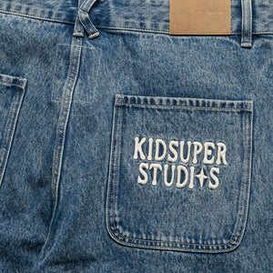 KidSuper Patches Denim Long Short - Dark Blue