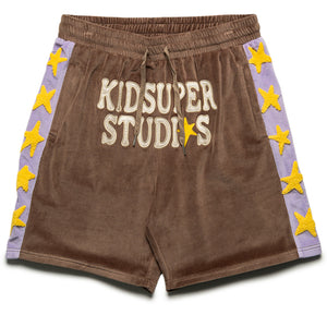 KidSuper Velour Stars Shorts - Brown
