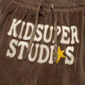 KidSuper Velour Stars Shorts - Brown
