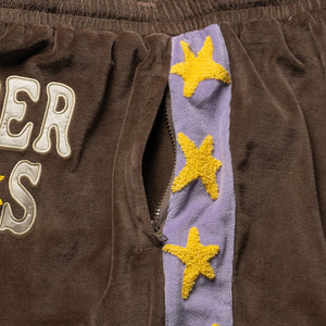 KidSuper Velour Stars Shorts - Brown
