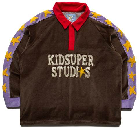 KidSuper Velour Stars Rugby - Brown