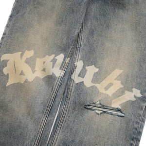 Ksubi Chitch Stature Trashed Idols Denim Pant - Indigo