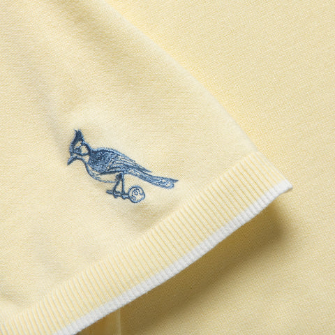 Malbon Golf Blue Jay Knit Polo - Soft Yellow