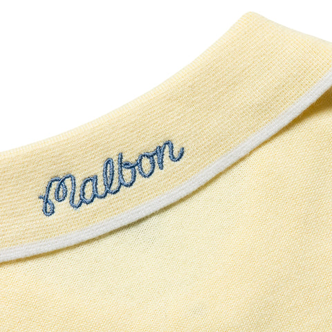 Malbon Golf Blue Jay Knit Polo - Soft Yellow