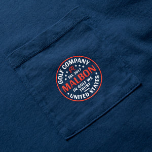 Malbon Golf Eagle Buckets Pocket Tee - Navy