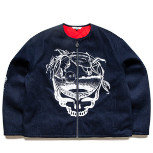 Malbon Golf x Grateful Dead Moto Jacket - Denim